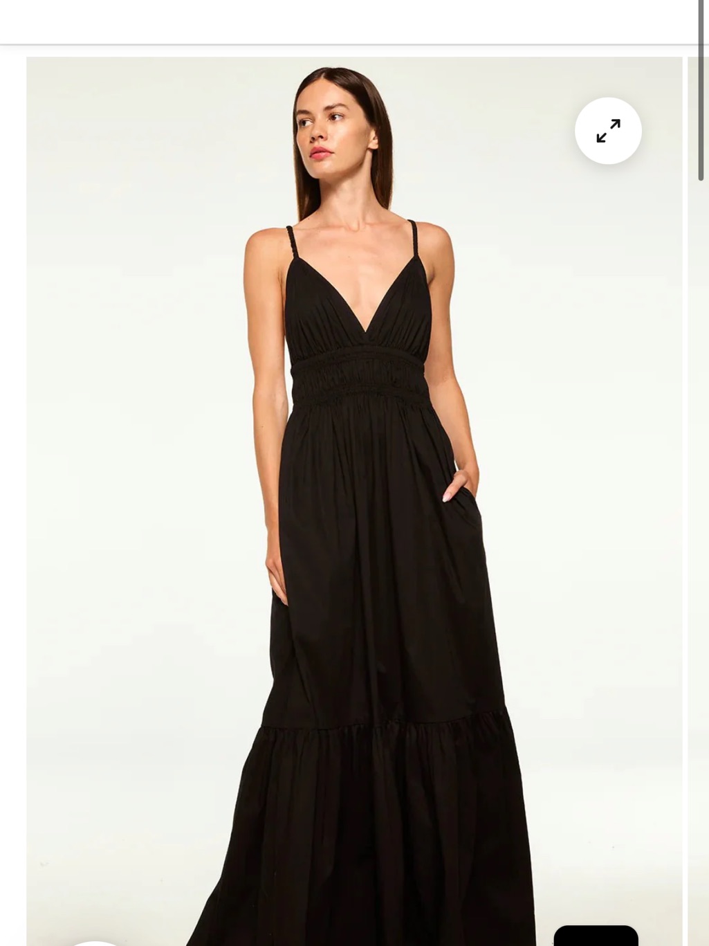 Misa Los Angeles Black V-Neck Maxi Dress With Smocked Waist